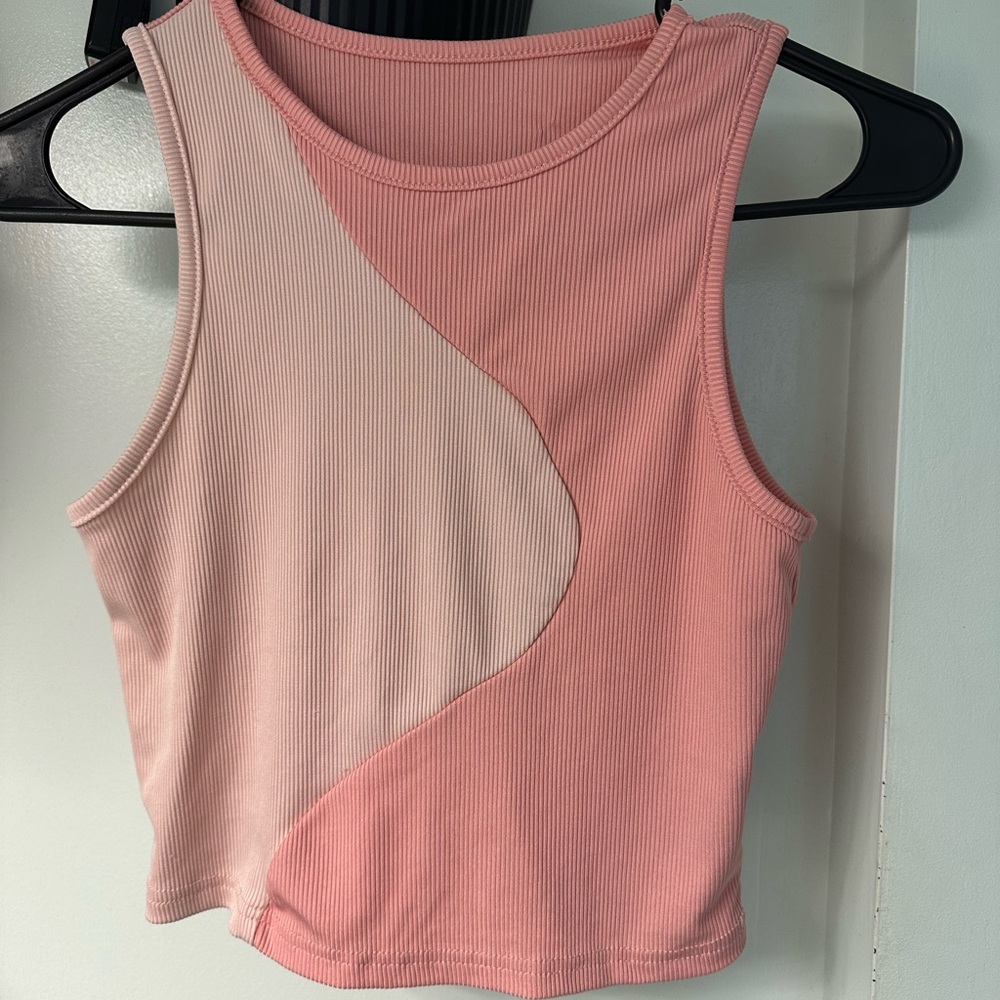 SHEIN Pink Asymmetrical Crop Tank Top